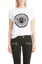 Women's Balmain Coin Logo Tee Us / 34 Fr - White