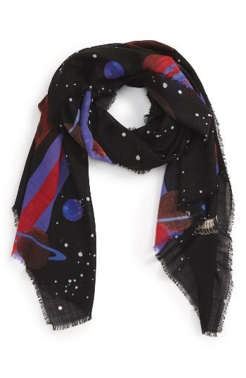 Men's Gucci Space Snake Oblong Wool Scarf, Size - Black