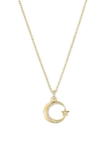 Women's Swarvoski Crescent & Star Pendant Necklace