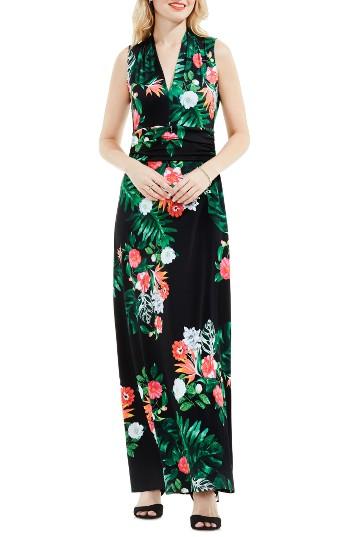 Women's Vince Camuto Havana Tropical Halter Style Maxi Dress - Black