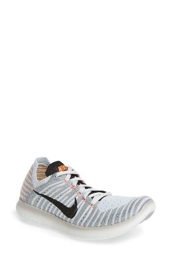 Women's Nike 'free Flyknit' Running Shoe M - Grey