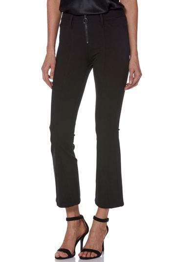 Women's Paige Colette Zip High Waist Crop Flare Ponte Pants - Black