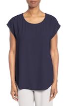 Women's Eileen Fisher Silk Crepe Georgette Top - Blue