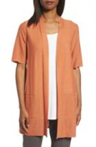 Women's Eileen Fisher Simple Tencel & Merino Wool Cardigan - Orange