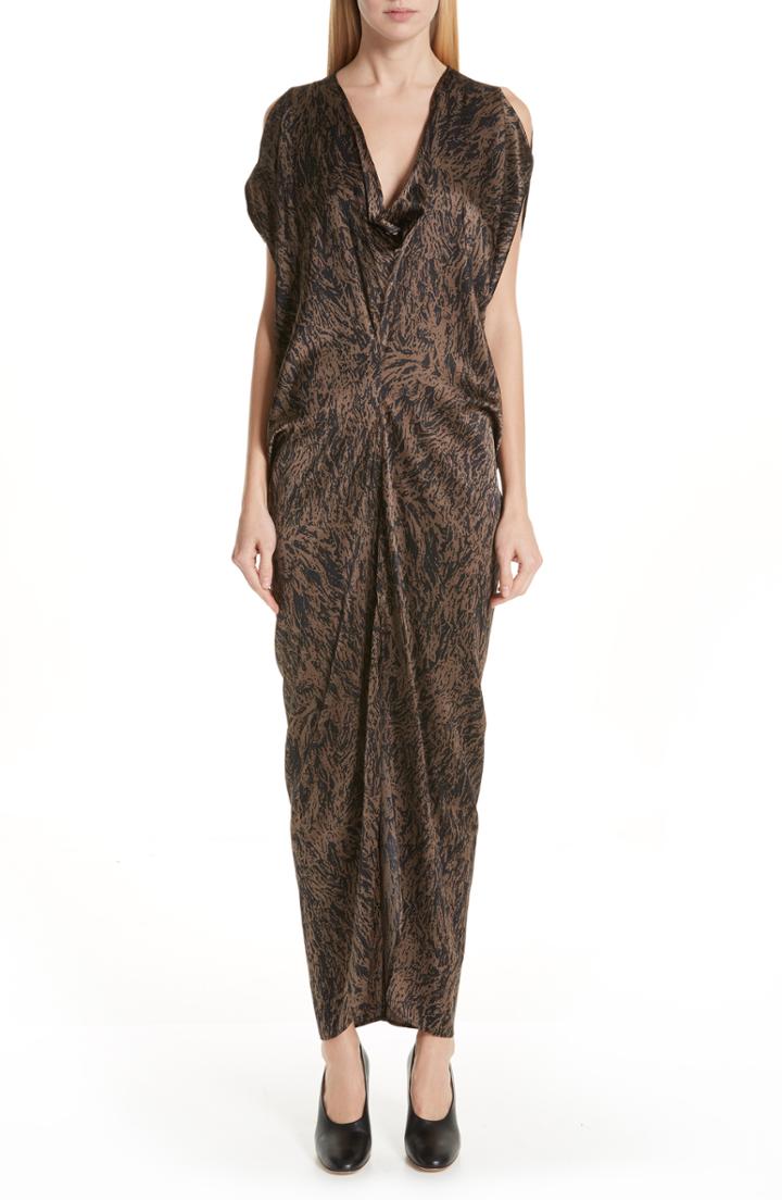 Women's Zero + Maria Cornejo Miu Hair Print Stretch Silk Dress - Black
