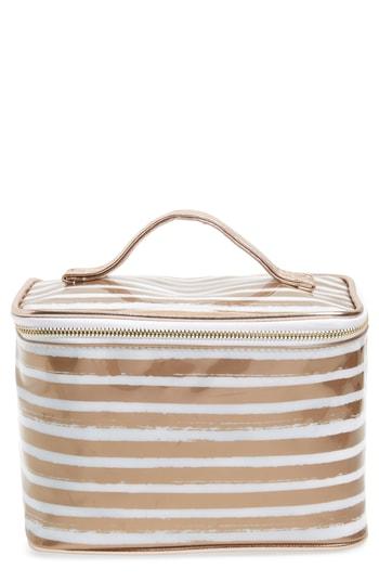 Cosmopolitan Train Case, Size - Gold/ White