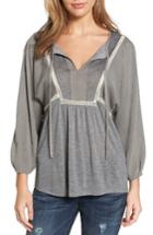 Women's Caslon Mix Media Boho Top, Size - Grey