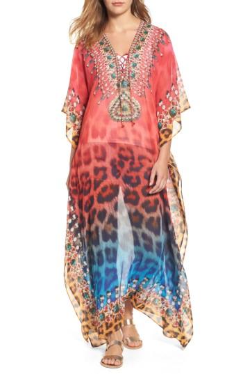 Women's Asa Kaftans 'postiano' Long Kaftan - Red