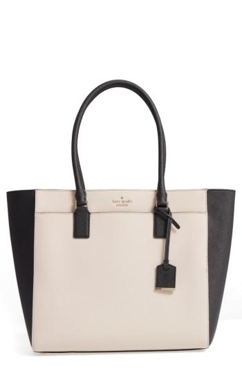 Kate Spade New York 'cameron Street - Havana' Textured Leather Tote - Ivory