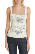 Women's Cinq A Sept Rian Ruched Silk Tank Top