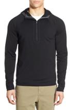 Men's Ibex 'indie' Merino Wool Half Zip Hoodie - Black