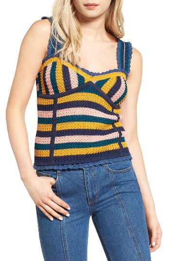 Women's Sjyp Stripe Bustier Knit Top