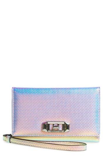 Women's Rebecca Minkoff Love Lock Iphone X Metallic Leather Wristlet Folio - None