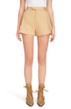 Women's Chloe Side Pleat Wool & Silk Blend Shorts Us / 40 Fr - Brown