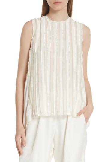 Women's Clu Mixed Media Top - Ivory