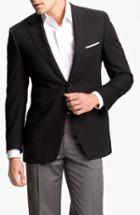 Men's Canali Classic Fit Solid Wool Blazer Us / 46 Eu S - Black