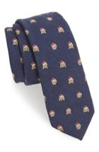 Men's 1901 'christmas Monkeys' Embroidered Silk Blend Tie