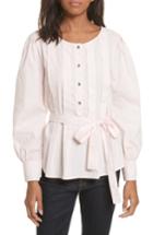 Women's La Vie Rebecca Taylor Belted Poplin Top - Pink