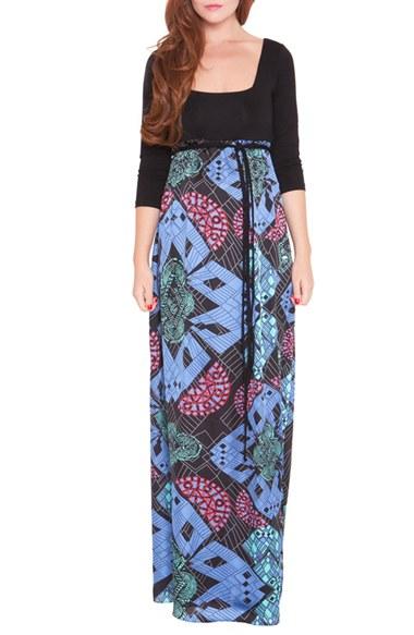 Women's Olian 'samantha' Maternity Maxi Dress - Blue