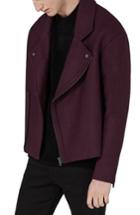 Men's Topman Wool Blend Biker Jacket - Burgundy