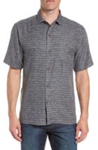 Men's Tommy Bahama Diamond Lines Silk Camp Shirt - Grey