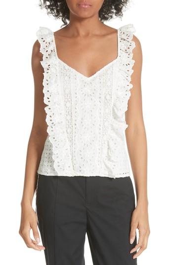 Women's Joie Captina Eyelet Ruffle Cami - Ivory