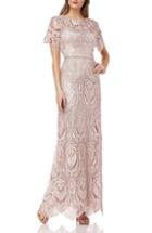 Women's Js Collection Illusion Lace Evening Dress - Pink