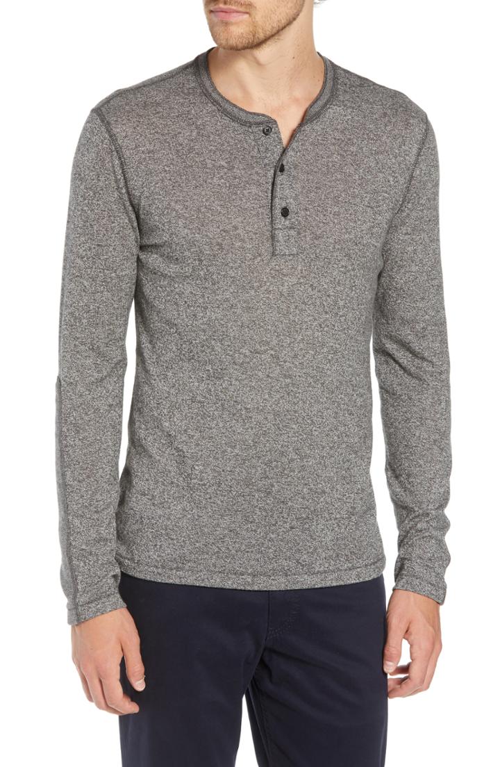 Men's Billy Reid Mouline Henley, Size - Grey