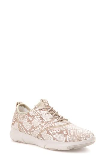 Women's Geox Nebulas 1 Python Embossed Sneaker Us / 35eu - Beige