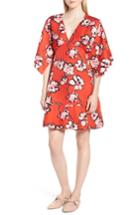 Women's Lewit Floral Silk Dress - Red