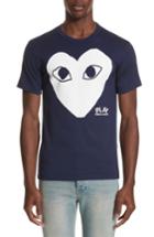 Men's Comme Des Garcons Play Big Heart T-shirt - Blue