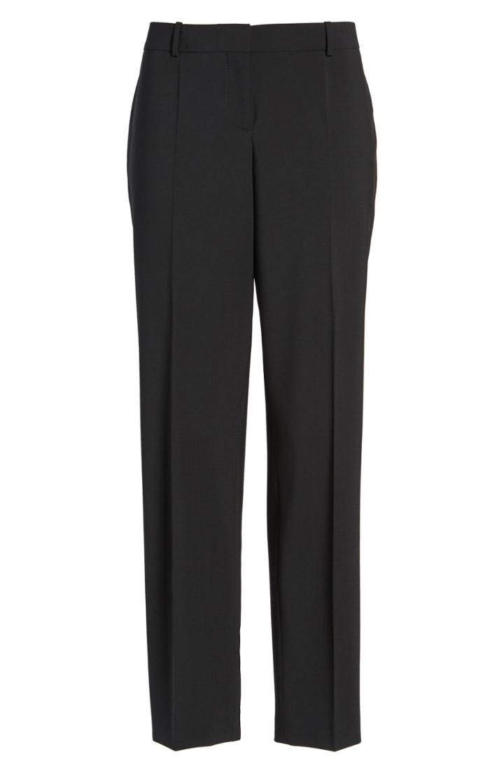Women's Boss Tiluna Tropical Stretch Wool Ankle Trousers - Black