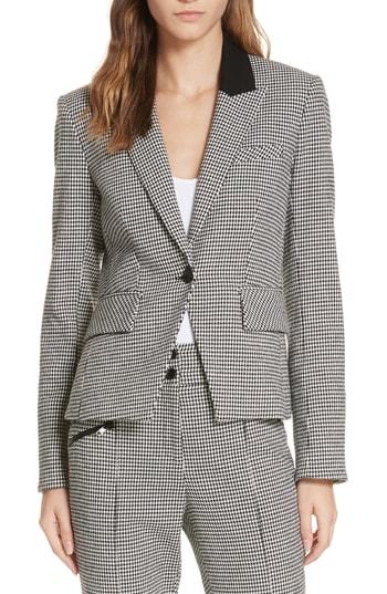 Women's Veronica Beard Airlie Houndstooth Dickey Jacket
