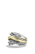 Women's David Yurman 'crossover' Wide Ring With Gold
