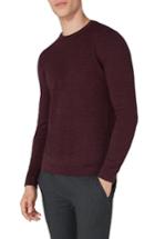 Men's Topman Side Ribbed Slim Fit Sweater, Size - Burgundy