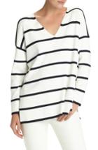 Women's Lafayette 148 New York Stripe Sweater - White