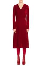 Women's Akris Punto Scuba Velvet A-line Midi Dress - Red