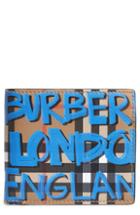 Men's Burberry Graffiti Print Leather Wallet -