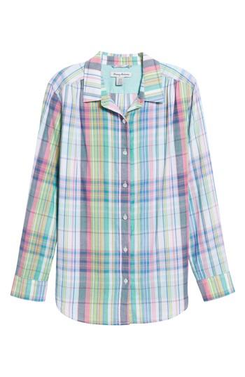 Women's Tommy Bahama Muffy Madras Button-up Top - Pink