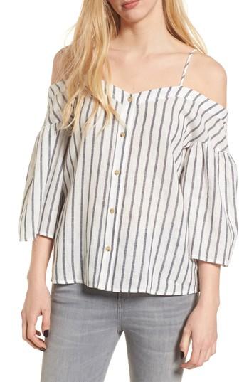 Women's Bp. Stripe Off The Shoulder Top - Blue