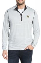 Men's Cutter & Buck Meridian - Minnesota Vikings Regular Fit Half Zip Pullover, Size - Black