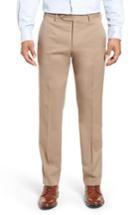 Men's Zanella Parker Flat Front Stretch Wool Trousers - Beige