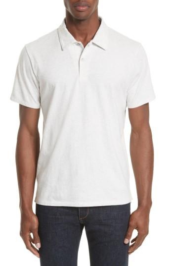 Men's Rag & Bone Heathered Jersey Polo - White