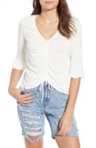 Women's Mimi Chica Cinch Front Tee - Ivory
