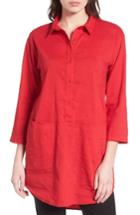 Women's Eileen Fisher Organic Linen Blend Tunic, Size - Pink