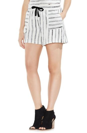 Women's Vince Camuto Drawstring Stripe Cotton Blend Shorts - Black