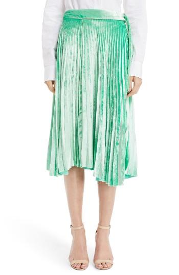 Women's Victoria Beckham Pleated Velvet Skirt