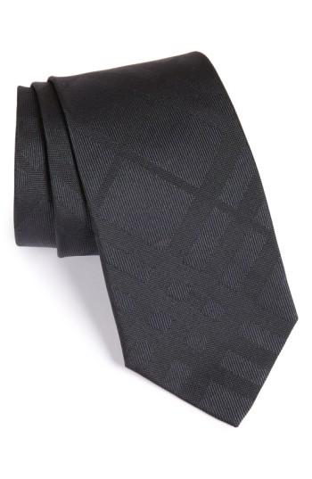 Men's Burberry Forevers Check Silk Tie, Size - Grey