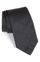 Men's Burberry Forevers Check Silk Tie, Size - Grey