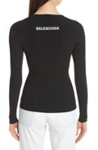 Women's Balenciaga Back Logo Ribbed Sweater